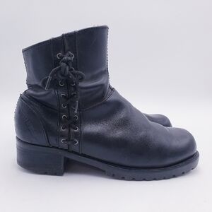 Harley Davidson Adriana Motorcycle Boots Biker Black Leather Zip Womens Size 8.5